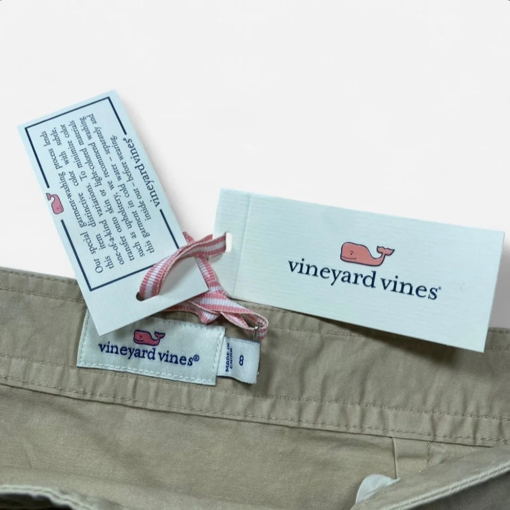Vineyard Vines Tan Khaki Skirt 8 Cotton Blend Preppy Coastal Chic